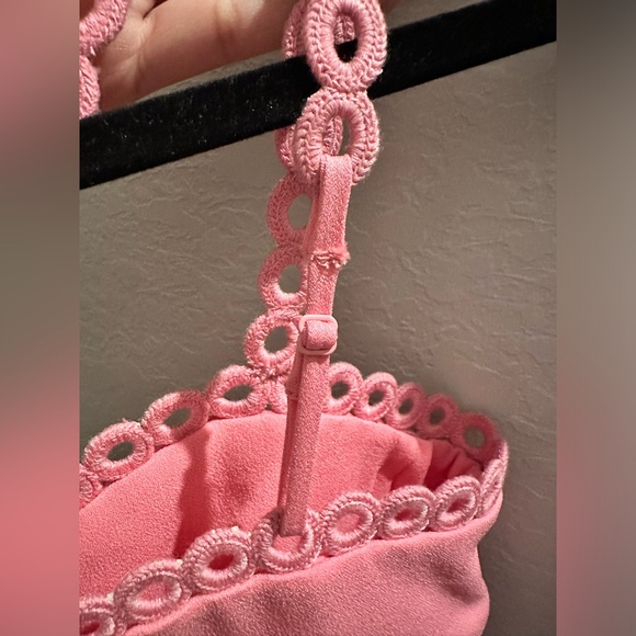 Jonathan SIMKHAI Sevilla Crochet Ring Midi Dress Pink NWT - Picture 9 of 14
